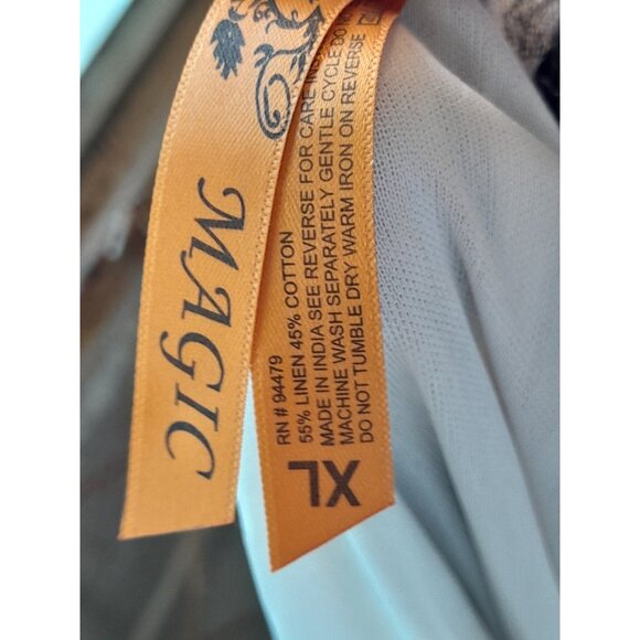 Womens Boho Linen Blend Peasant Tiered Casual Gypsy Church School Midi Skirt XL - Picture 3 of 3